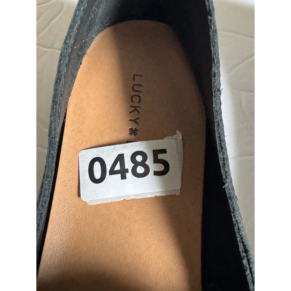 Lucky Brand Loafers Women 10 Black Charsa Leather Flat Slip On Almond Toe Shoes